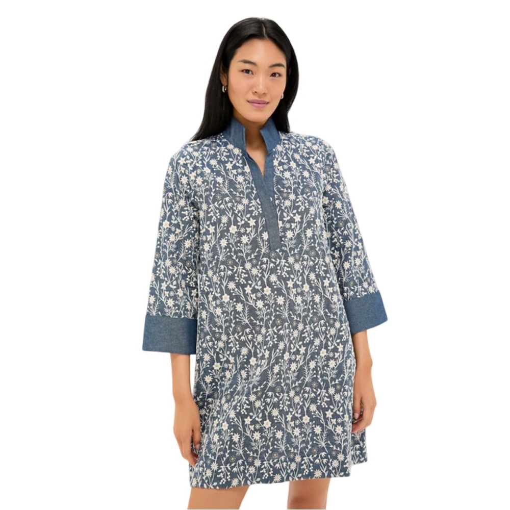 TUCKERNUCK Embroidered Chambray Wildflower Meadows Megan Dress